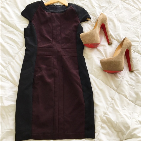 Zara Dresses & Skirts - Zara Black and Burgundy Dress