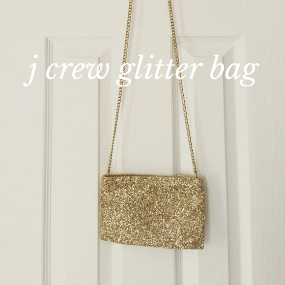 J crew glitter bag!! Clean :)