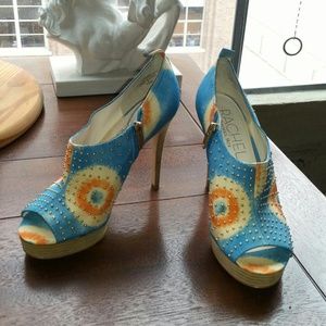 Rachel Roy Stiletto heels RFKEIKO blue orange New