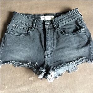 Black and faded grey shorts
