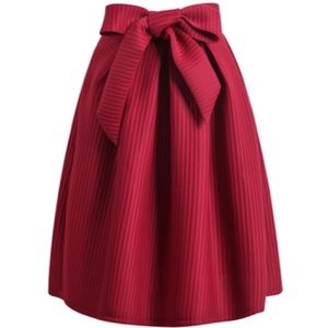 Red knee length / midi skirt