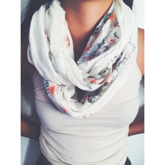 Print Flower Print Infinity Scarf