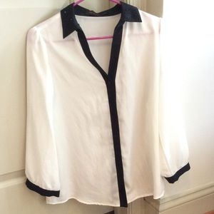 Classic black and white blouse