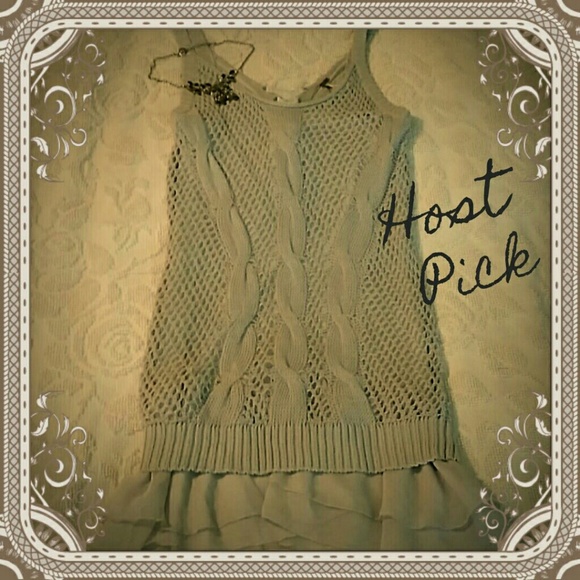 Free People silver knit ruffle dress tunic