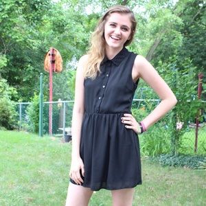Black button up dress