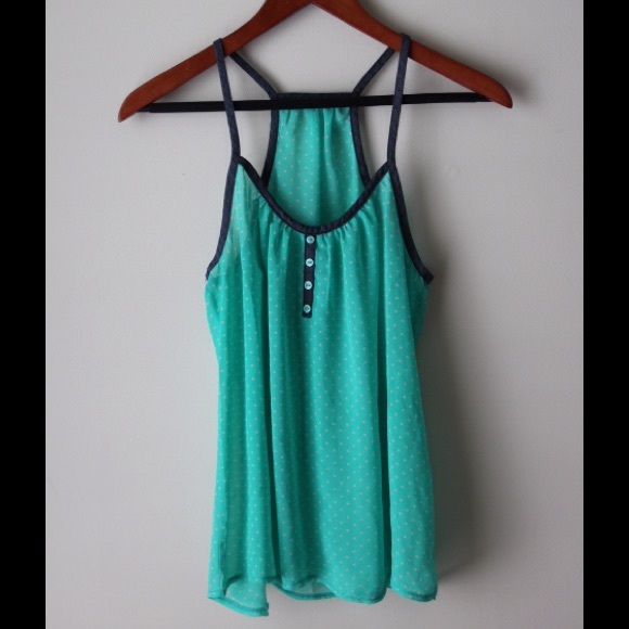 Tops - Sheer teal tank