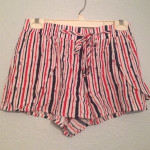 Red white and blue stripped shorts