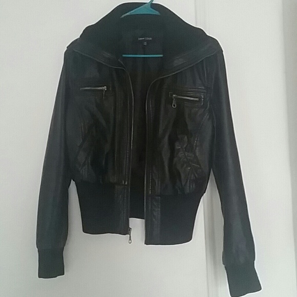 Black leather jacket
