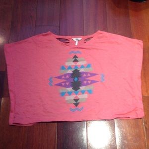 Cute pink crop top with cut out back