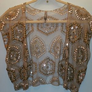 Charlotte Russe beaded mesh shrug