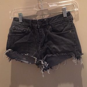 PacSun Black distressed high wasted shorts size 1.