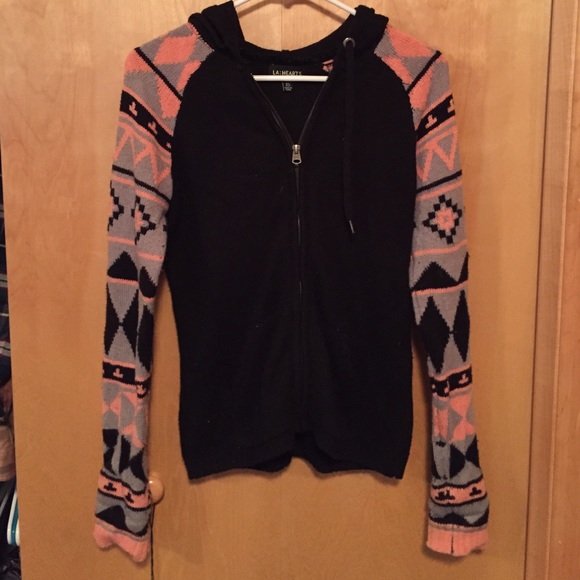 LA Hearts Zip up Sweater