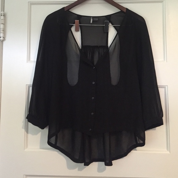 Sheer black top - price reduced!