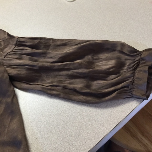 Brown silk top