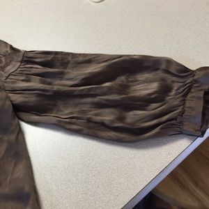 Brown silk top