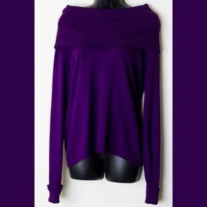 NWT Apt.9 Size Large Purple Off-Shoulder Sweater
