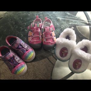 Little girls shoes and slippers.