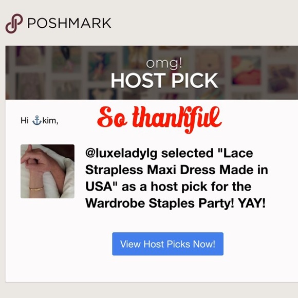 1 left💞HP💞Lace Strapless Maxi Dress Made in USA - Picture 4 of 4