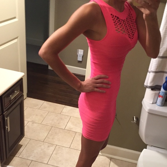 bebe Dresses & Skirts - Hot pink fitted Bebe dress