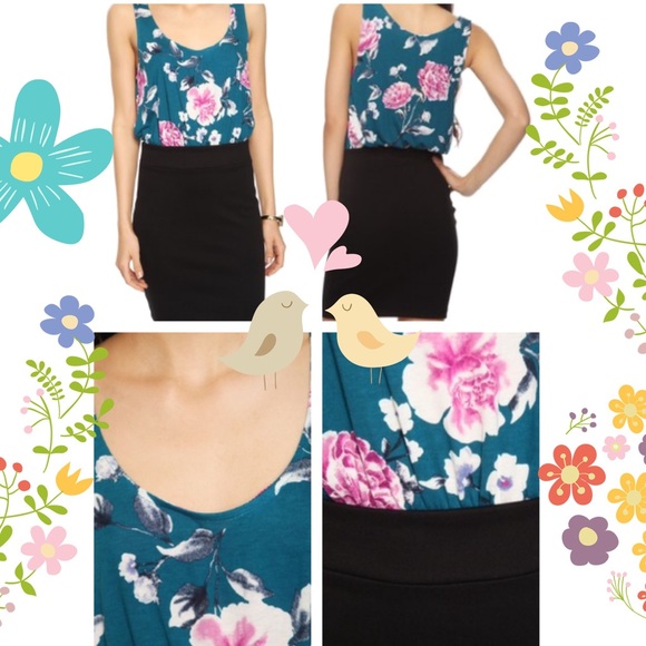 🆕💕NWT Forever 21 casual floral Teal/Black dress