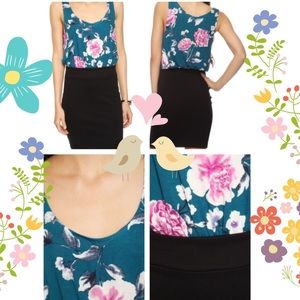 🆕💕NWT Forever 21 casual floral Teal/Black dress