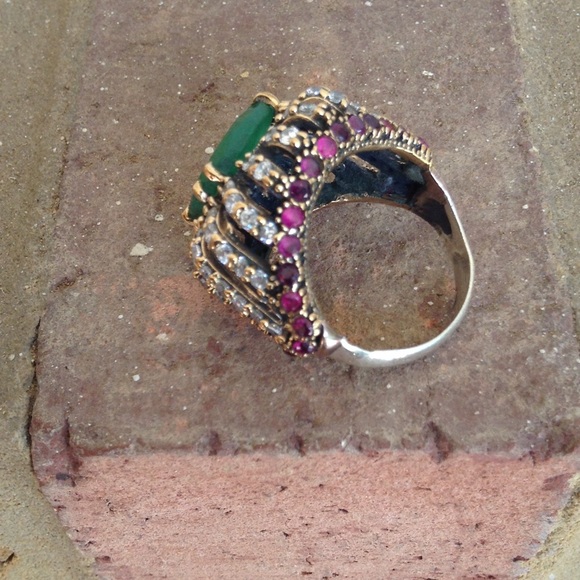 HANDCRAFTED HIGH Quality EMERALD RUBY AND TOPAZ - Picture 3 of 4