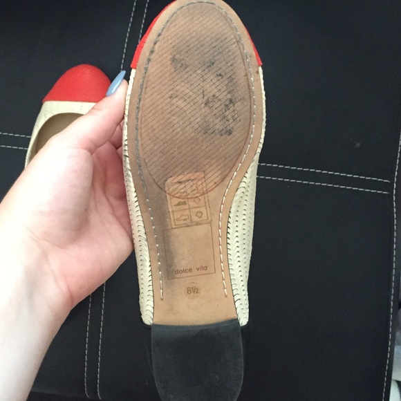 Red White and Black Dolce Vita Flats - Picture 3 of 3