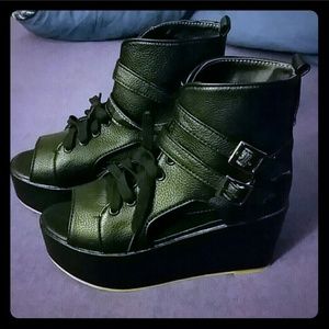 Black platform shoes