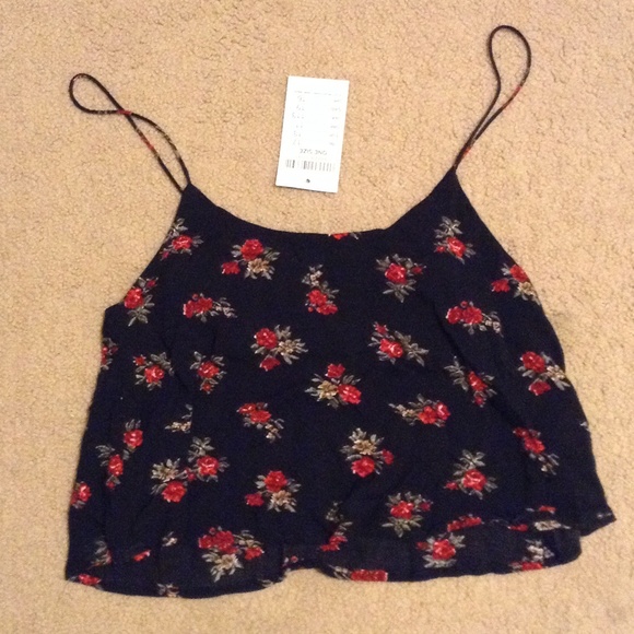 Brandy Melville Floral Rose Crop Top