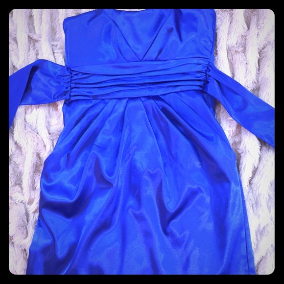 Electric blue satin dress