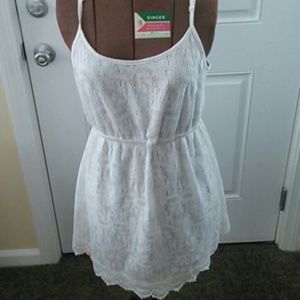 White lace overlay dress