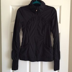 Black Lululemon lightweight track jacket