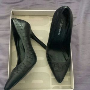 Black BCBG diamond stitch detailed heels