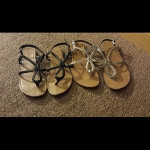 Sandles two pair black and bronz