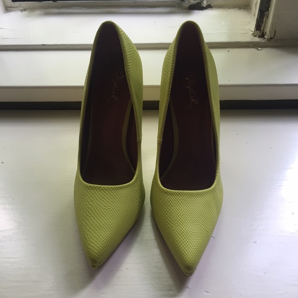 Neon green heels