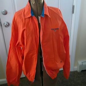 Orange and blue windbreaker