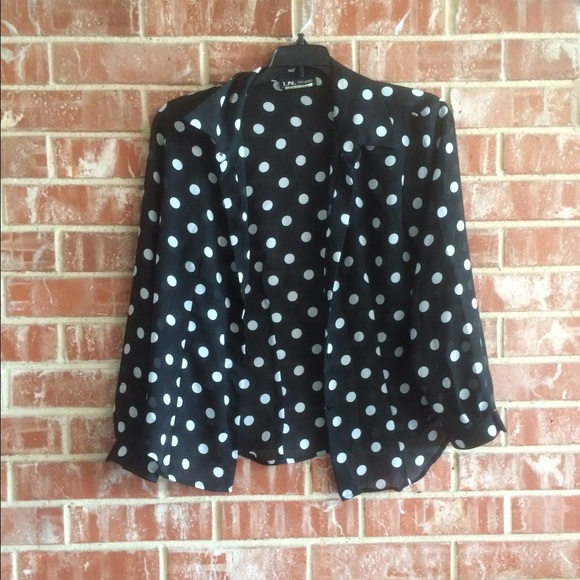 Black Blouse w/ White Polkadots