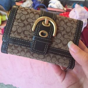 *RESERVED* Brown Buckle Small coach wallet