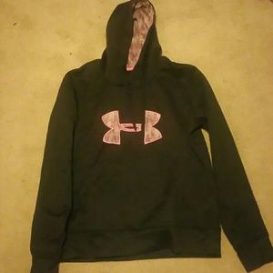 Pink and black Under armor hoodie