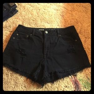 Black American eagle high waisted festival shorts