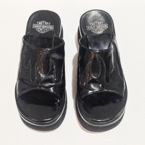 Harley Davidson Shoes - Harley Davidson Patent Leather Flame Platforms 🔥