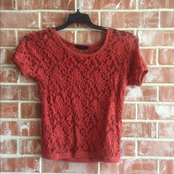 Orange Lace Top