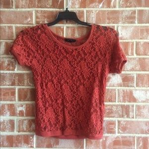 Orange Lace Top