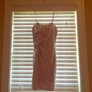 STUNNING semi-formal metallic pink dress