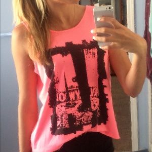 Neon Pink, Low Back Tank