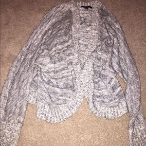 grey cardigan