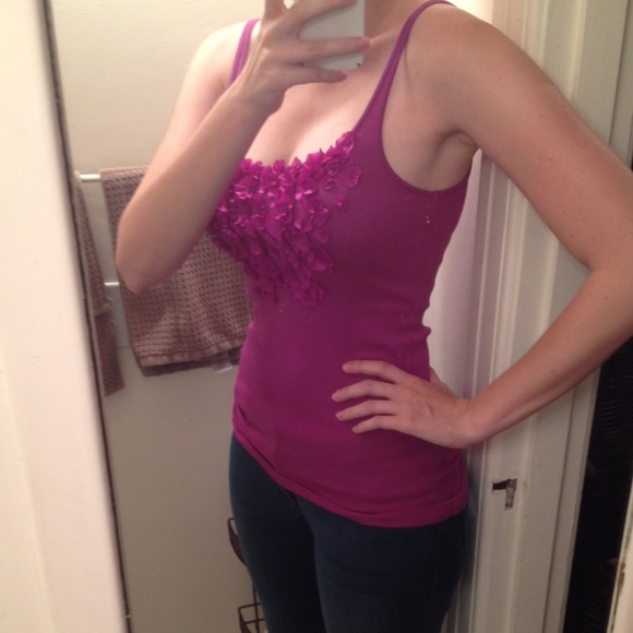 J. CREW Purple Floral Tank Top