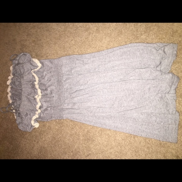 grey spaghetti strap dress