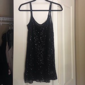 Black Sparkly Slip Dress