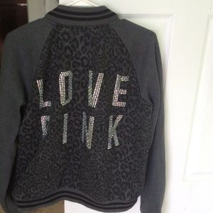Vs pink bling letterman jacket
